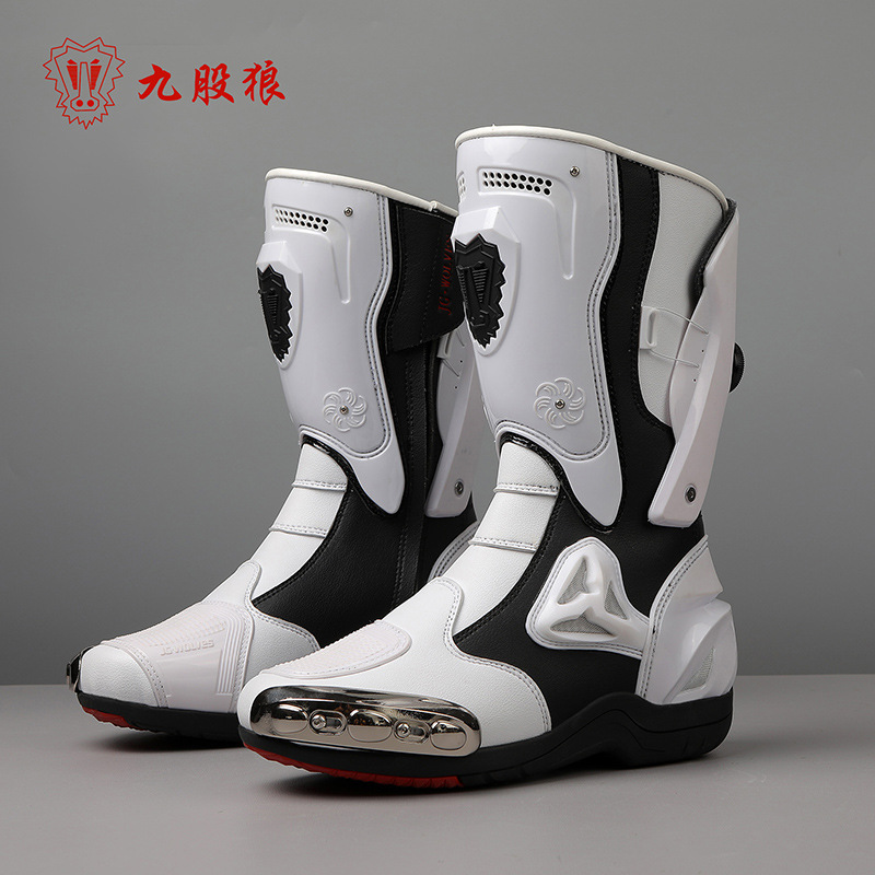 Jg Wolves/Nine-Strand Wolf Professional Motorcycle Cycling Boots Road Track Racing Sports Protective Shoes Motorcycle Shoes