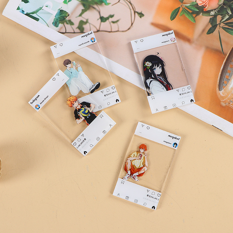 Acrylic through card customization diy small card film cartoon comic exhibition card peripheral secondary through card customization