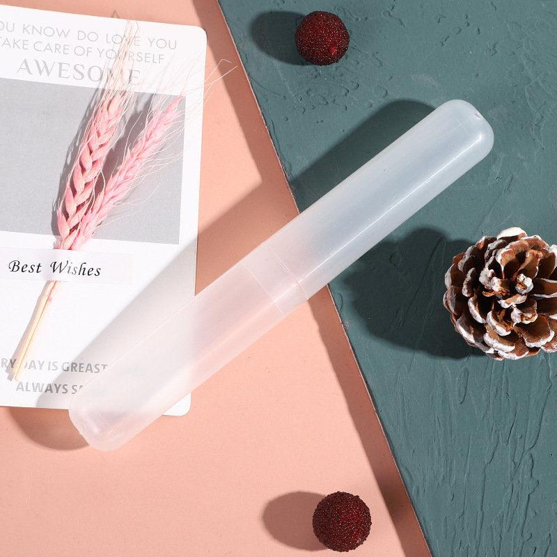 Toothbrush Storage Box for Business Trips, Compact Toothbrush Box, Portable Toothbrush Set with Lid, Drainable Toothbrush Set Box