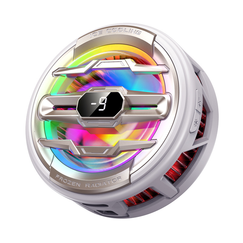 2025 Magnetic Cooling Radiator for Mobile Phones, Semiconductor Freezing Cooling with Digital Display, 6 Lighting Effects, Can Turn Off Lights for Cooling, Cooling Pad