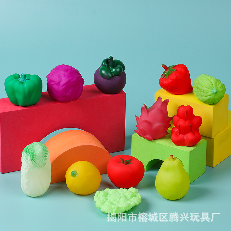 Детские игрушки для щипка фрукты и овощи звуковые игрушки детский сад имитация фруктов и овощей модель еды подарочные реквизиты для фотографии