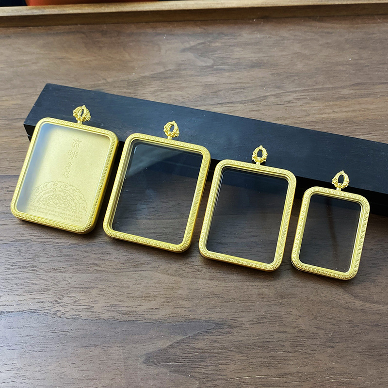 Xizang thangka gabu box stainless steel multi-size single-sided double-sided pendant waterproof thangka exchangeable factory wholesale