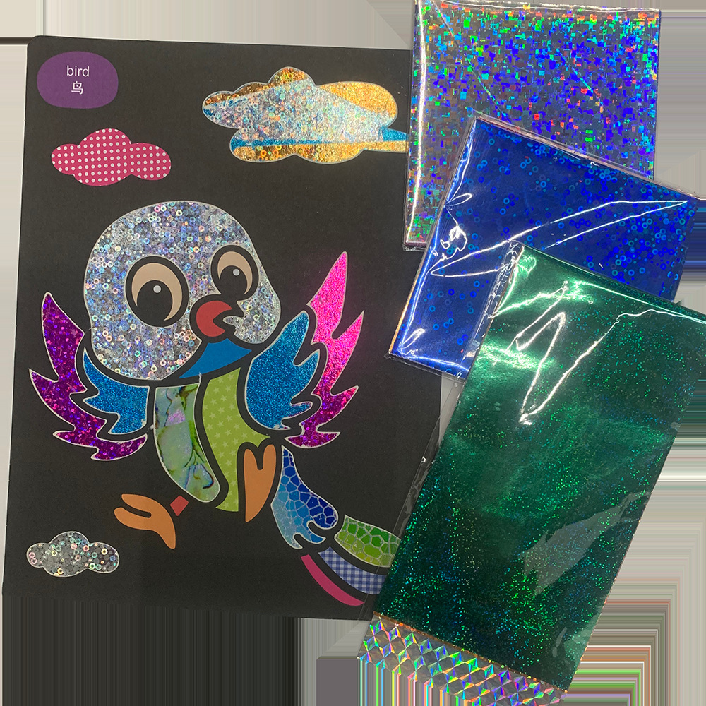 Gilding paper laser gilding foil aluminum flash stickers diy holographic laser stickers paper bag