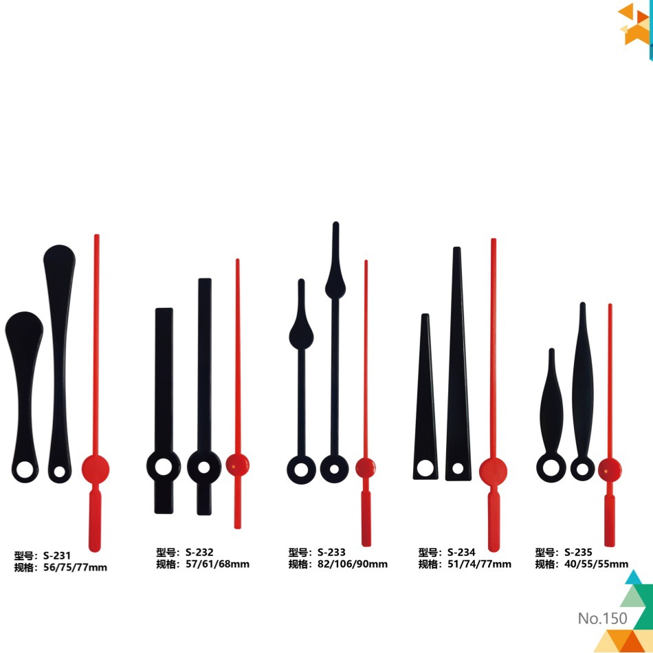 ABS plastic clock hand quartz clock minute and second hand water drop type plastic hand watch hand student DIY clock teaching aid pointer