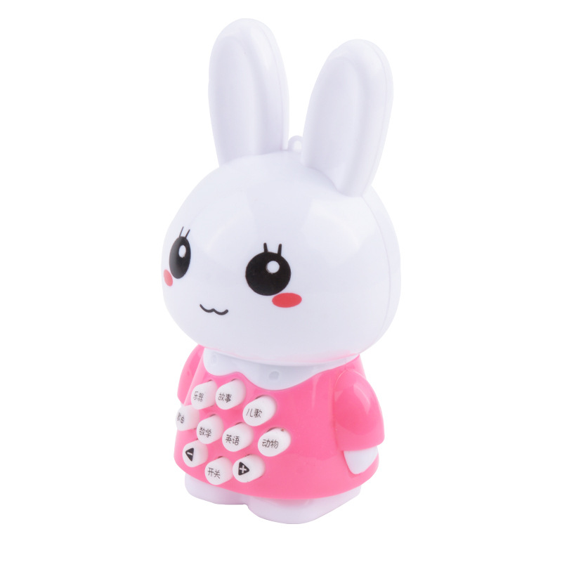 Children's mini rabbit early education machine light music multifunctional story machine baby educational toys portable learning machine