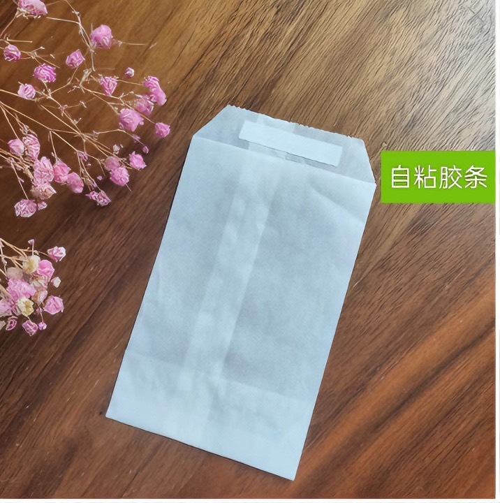 Полупрозрачный самоклеящийся бумажный пакет Grassin 40г для ежедневной упаковки, восковая бумага с образцом печати логотипа, готов к большому количеству