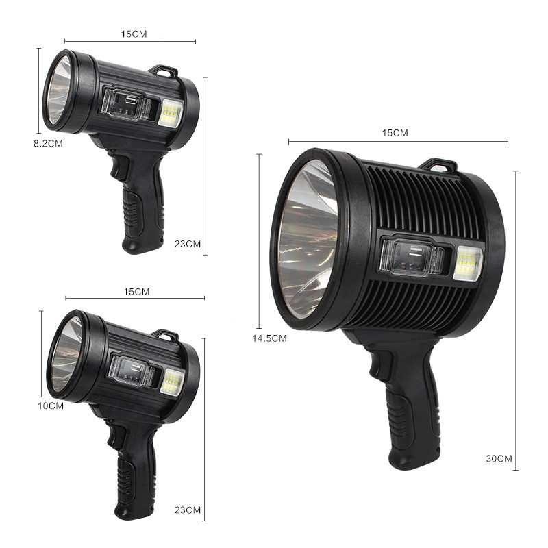 P70 strong light searchlight Type-C rechargeable solar energy with side red and blue flash LED outdoor night fishing highlight portable light