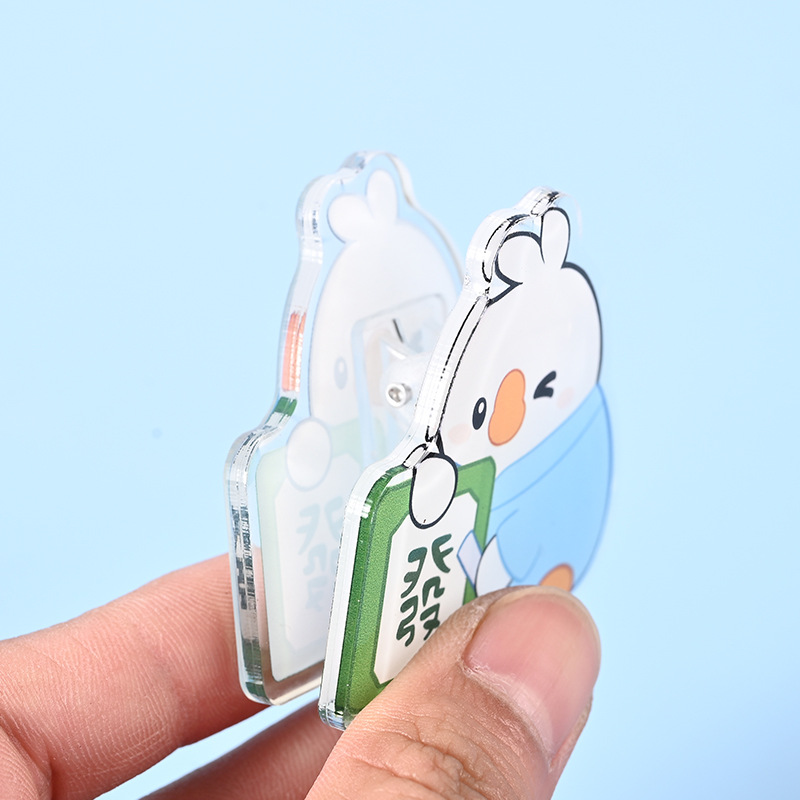 Acrylic Glue Pp Clip Customized Cute Little Clip Cartoon Q Version Peripheral Handbook Clip Double-Sided Pattern Butt Clip