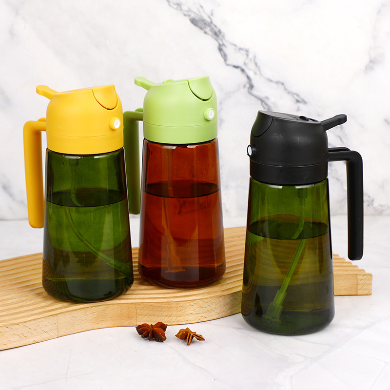 Amazon's Best-Selling 470ml Spray-Inverted Two-In-One Oil Bottle, Light-Proof Olive Oil Bottle, Portable Press Atomized Oil Spray