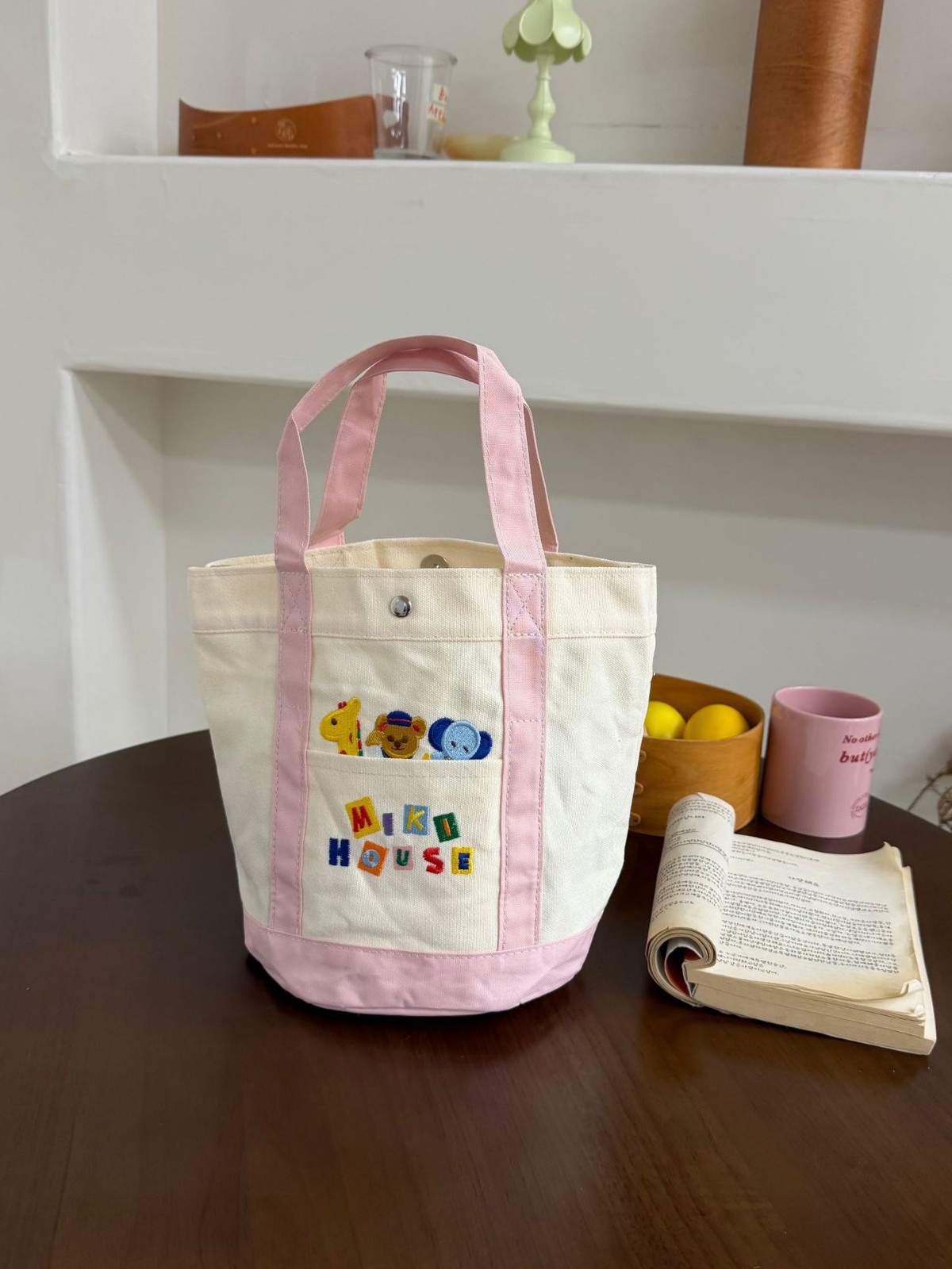 Miki Style Mommy Bag Baby Bag Canvas Satchel Lightweight Compact Large Capacity Mother and Baby Bag Outing Tote Bag Cartoon