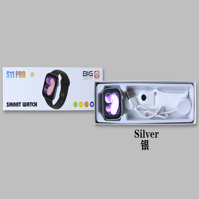 Huaqiangbei S11 Watch Smart Sports Pedometer Heart Rate Blood Pressure Monitoring Bluetooth Call Multi-Dial Offline Payment