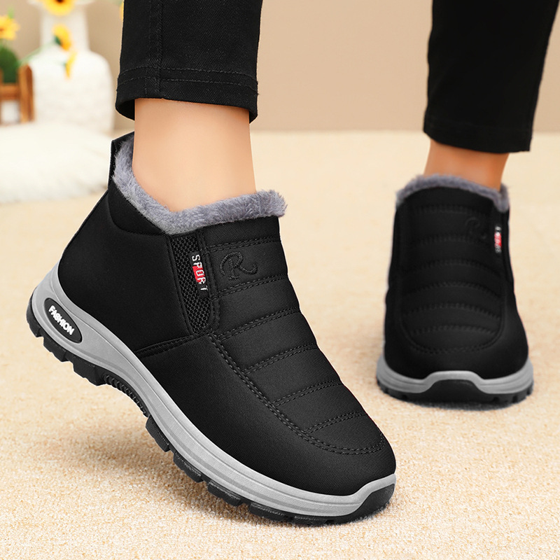 Women's Cotton Shoes Cross-Border Large Size Fleece-Lined Thickeneded Cotton Boots Soft Sole Comfortable and Not Tiring Snow Boots Cold-Proof and Warm Women's Shoes
