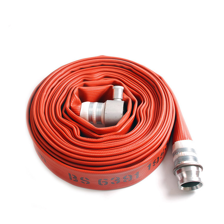 High-Pressure Fire Hose 65 Polyurethane Water Pipe Thickeneded 20-65-20/25m Rubber-Lined Hose with Interface Water Gun