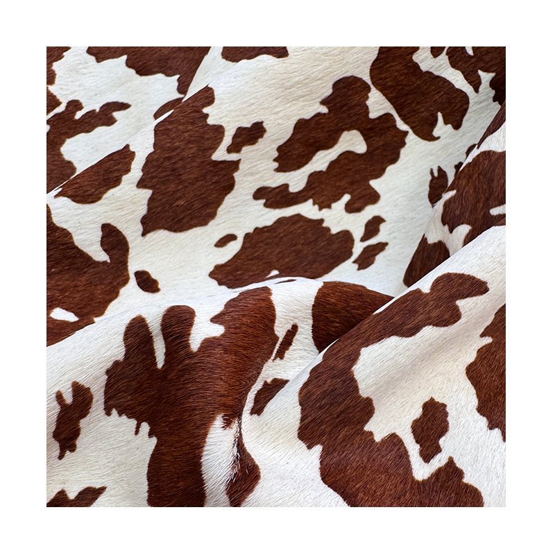 Factory Direct Supply Cow Pattern Horsehide Horsehair Genuine Leather Printed Fur Integrated Horse Hip Leather Bags Shoe Materials Fabrics Leather Materials