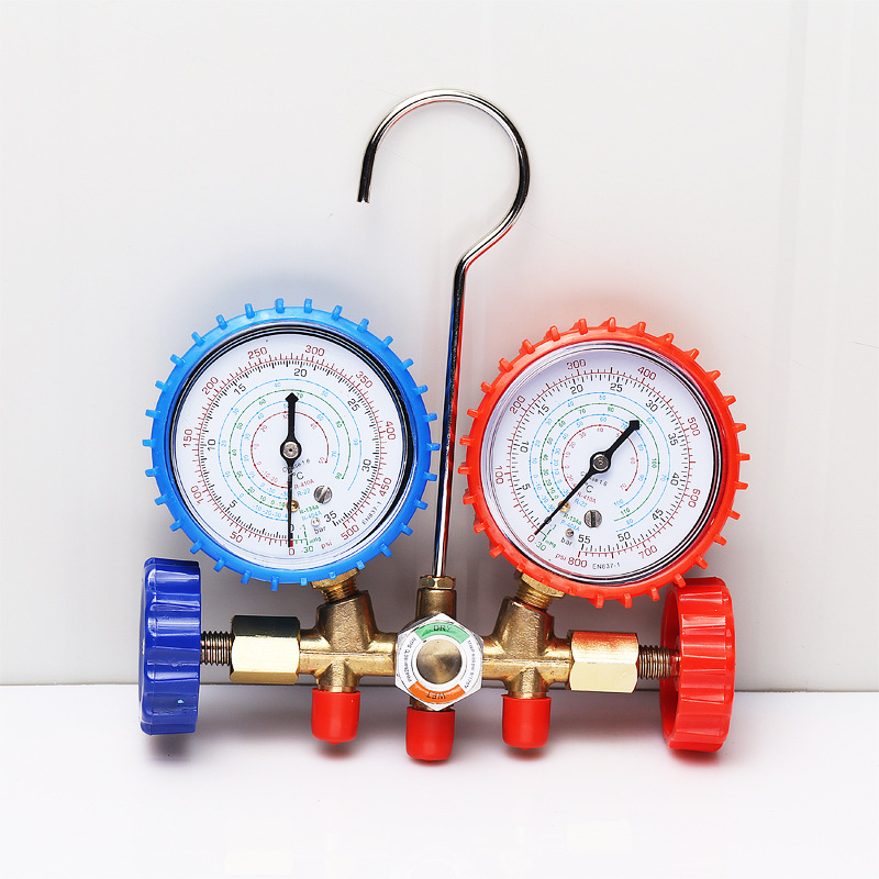 Factory Direct Sales car air conditioning fluorometer CT-536G snow type pressure gauge refrigerant double meter group valve tool suit