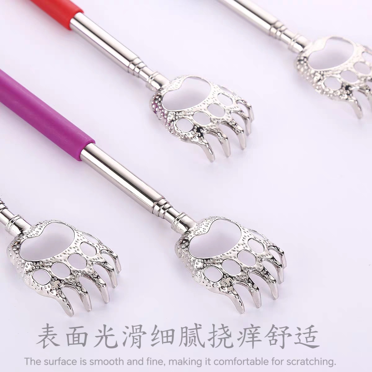 Factory straight hair bear claw stainless steel telescopic itch tickle massager does not ask for help stainless steel telescopic tickle tickle tickle