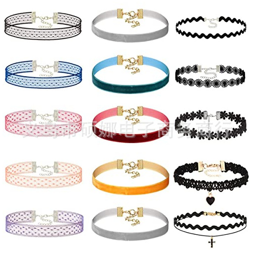 Factory wholesale direct lace collar female clavicle chain neck chain punk Loli necklace fishing line necklace clavicle chain female