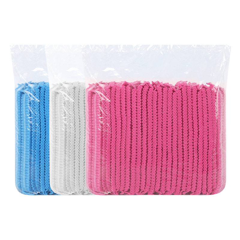 Disposable Hat Head Cover Non-woven Kitchen Cap Breathable Mesh Cap Dustproof Work Cap Food Factory Strip Cap Wholesale