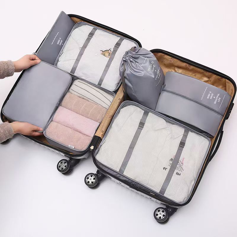 Travel Storage Set, Travel Storage Bag, Seven-Piece Set, Durable Clothing, Shoes, Makeup Classification Bag, Luggage Bag