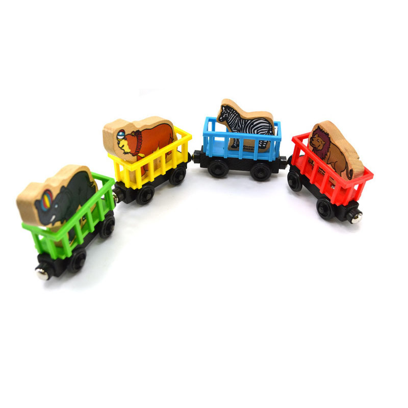 Wooden Thomas Train Cake Decorative Ornaments Sliding Railcar Educational Assembling Interactive Stall Toys