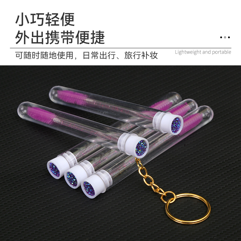 Cross-Border Tube Eyelash Brush Crystal Rod Eyelash Comb Diamond Transparent Independent Packaging Spiral Brush Disposable Eyelash Brush
