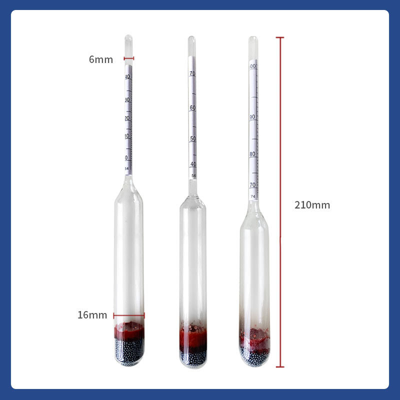 Cross-border wholesale high-precision alcohol meter paper tube packaging glass gravity meter 0-100 in stock alcohol meter manufacturers