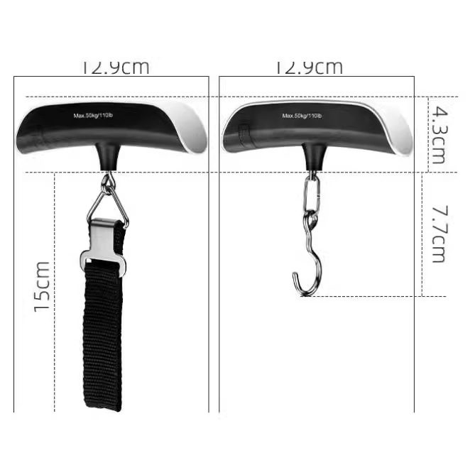 Cross-border Handheld Scale Hook Electronic Scale 50KG Portable Luggage Scale Household Handheld Weighing Scale Rough Handle Portable Scale