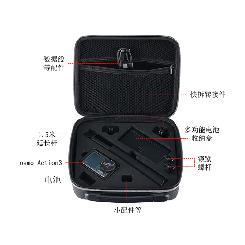 For DJI Action3/4/5pro Storage Bag DJI Osmo Eye 3 Portable Sports Camera Protection Box