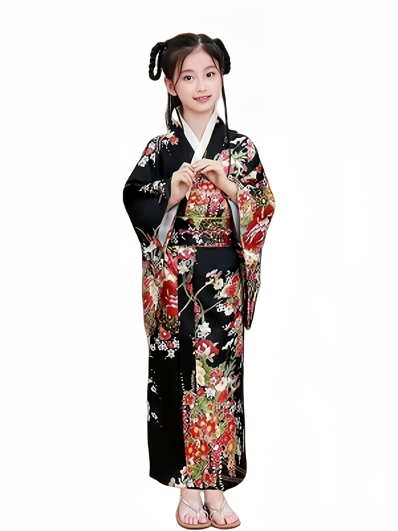 [Elegant Floral Kimono Dress] 95 Sleeves Elegant One-Piece