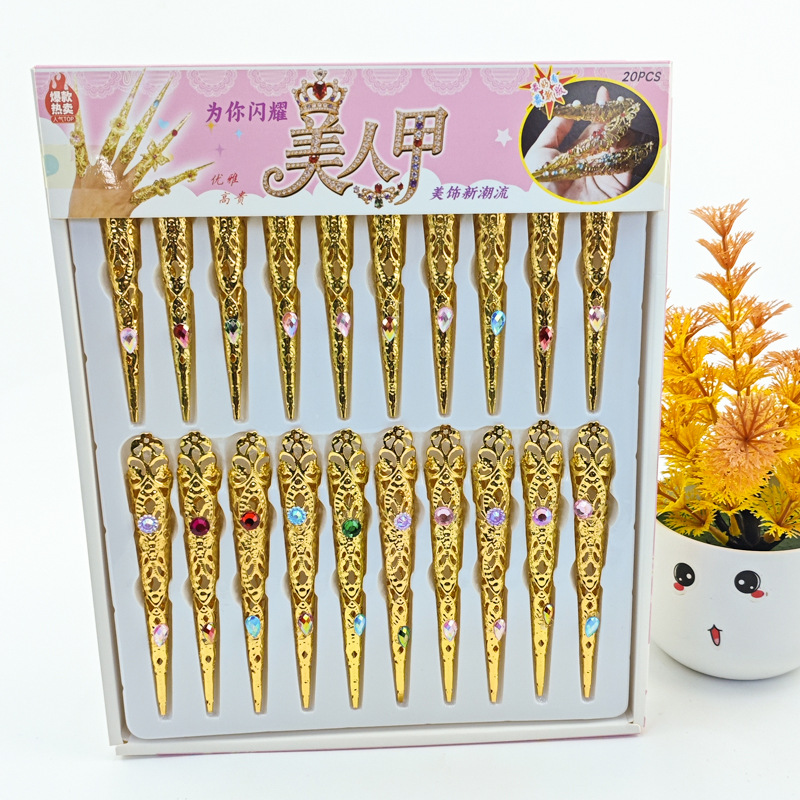 Набор ногтей Beauty Gold Thousand-Hand Guanyin в древнем костюме для сценических выступлений, игрушки для детской столовой