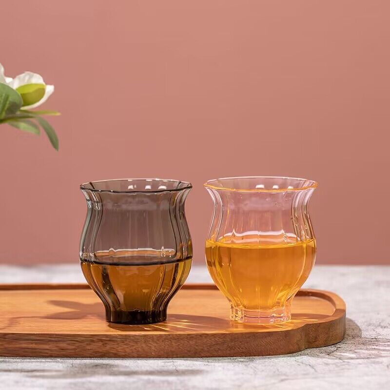 Новая японская чаша нарцисса, стеклянная чаша лотоса, боросиликатная фея, чаша для чая, чаша для справедливости, чайный набор