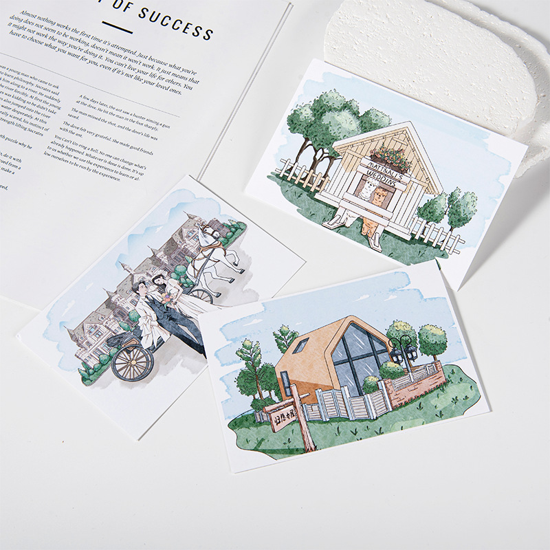 Pearl Postcards, Custom Wedding Greeting Cards, Pearl Paper Small Cards, Printing of High-End Folded Paper Cards, Custom Thank You Cards