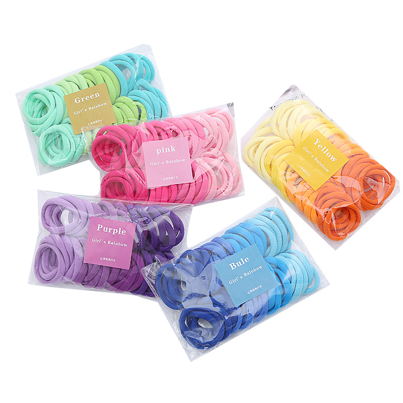 Korean spring new seamless towel ring high elastic rubber band basic gradient hair ring 50pcs/wrapping rope
