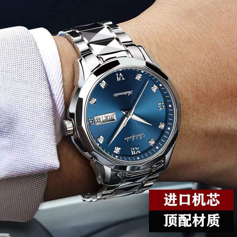 Swiss Double Simple Luminous High-End Men's and Women's Waterproof Watches Calendar Watches Couple Models a Pair of Fully Automatic Mechanical Watches