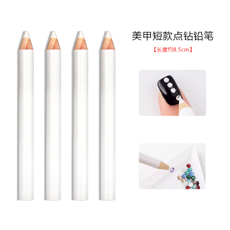Инструмент для сверления ногтей, белая ручка, цветная ручка, 8.5 см короткая клейкая ручка для сверления, оптовая продажа
