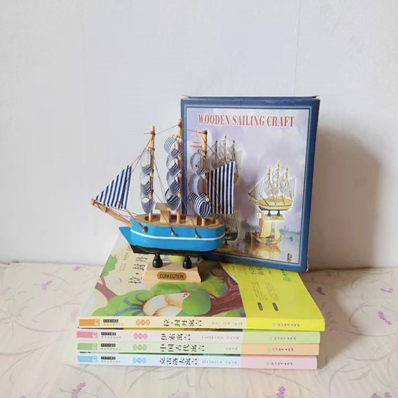 10-14cm factory wholesale Mediterranean style sailboat decoration wooden sailboat model baking supplies gift