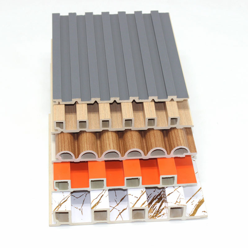 Foreign Trade WPC TV Background Wall Decorative Buckle Plate Plastic Wood Grille Wall Panel Bamboo Wood Grille Panel PVC Grille Wall Panel