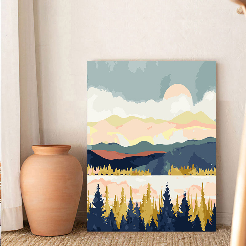 diy digital oil painting hand-filled oil painting without frame cross-border e-commerce Amazon FBA batch of decorative paintings