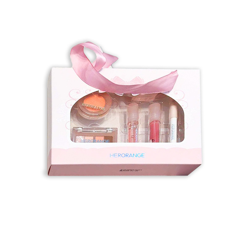 HERORANGE ~ Mini Makeup suit Matte Blush Eye Shadow Plate Lip Glaze Eyeliner Cosmetic Set Wholesale