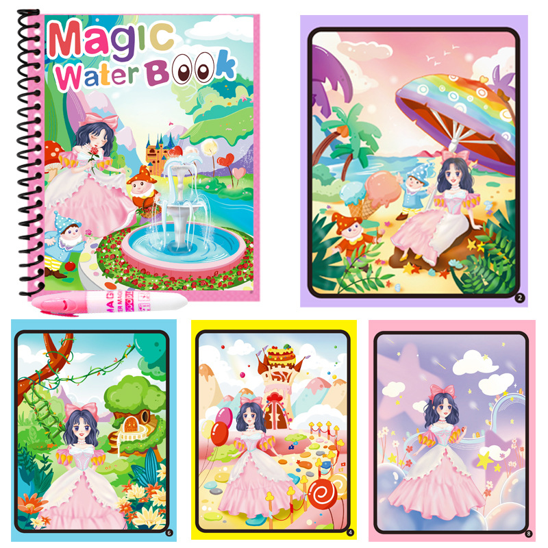 Children's magic water painting can be reused kindergarten educational coloring book Baby repeated graffiti water picture album