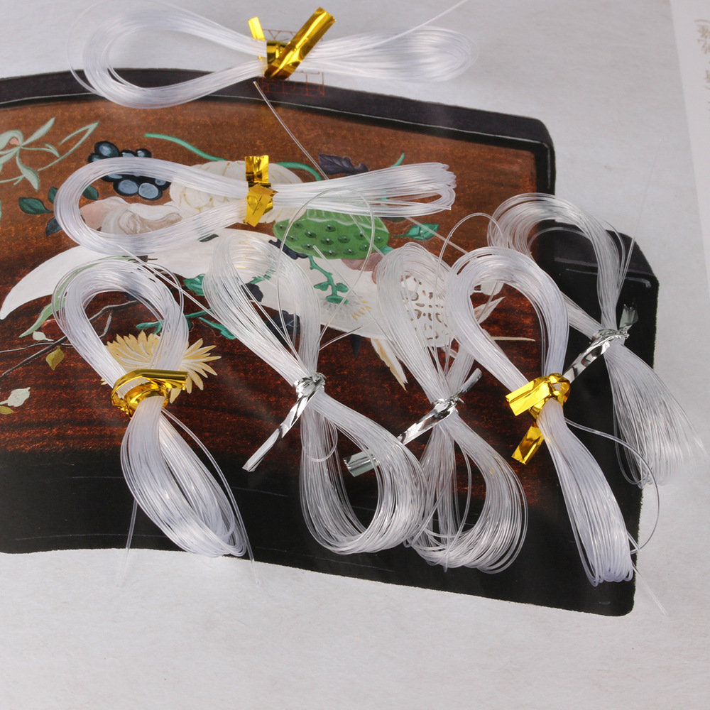 Free Thread Sample 2m Crystal Non-Elastic Fish Silk Thread 10.8m Transparent Crystal Thread Lead Bead Material Package