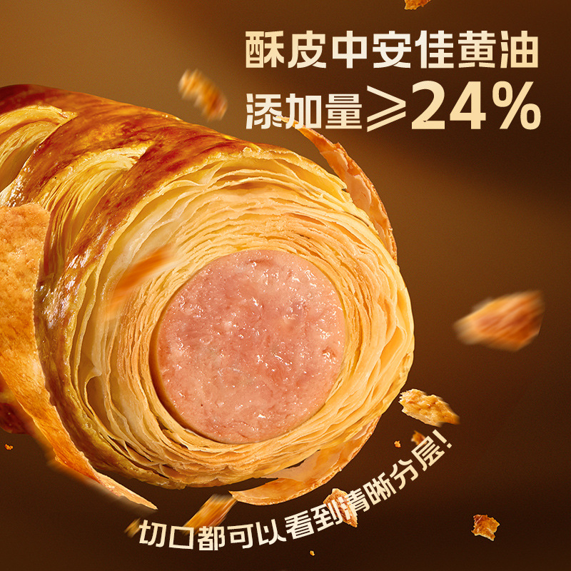Spicy Crispy Pastry Sausage Rolls, Croissant Sausage Bread, Kidsren's Breakfast Fast Food, Air Fryer Semi-Finished Sausages