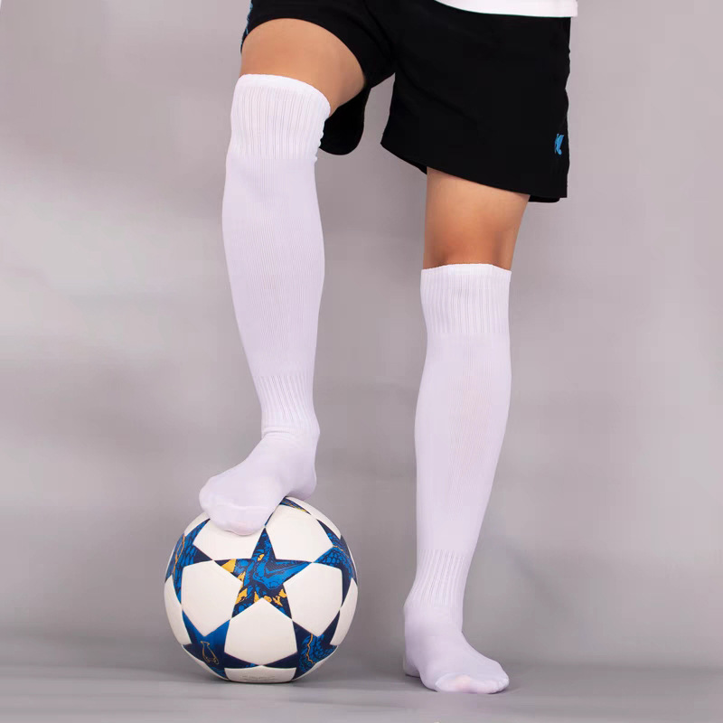 Summer Adult All-Match Football Socks Stockings Men's Over-The-Knee Non-Slip Stockings Solid Color Sports Socks Training Socks Breathable