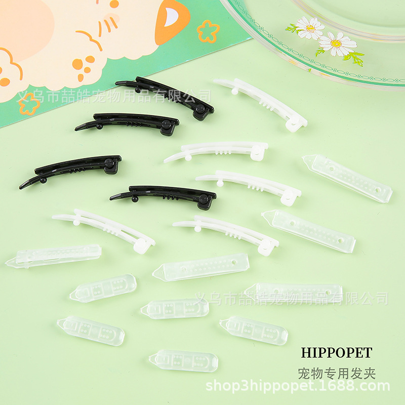 Заколка для волос домашних животных, заколка в виде лягушки, ручная работа, черно-белая, нескользящие аксессуары для кошек и собак