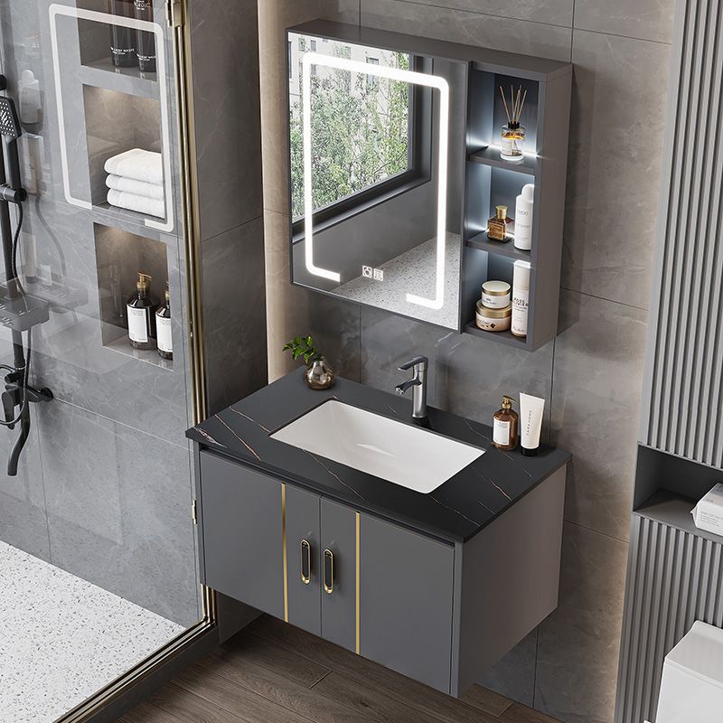 Motijue Bathroom Cabinet Combination Bathroom Wash Basin Rock Board Small Apartment Washstand Integrated Ceramic Washbasin Cabinet