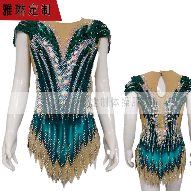 Одежда для художественной гимнастики Yalin, соревновательная одежда для аэробной гимнастики, новая юбка, одежда для фигурного катания, одежда для соревнований по синхронному плаванию, одежда для выступлений