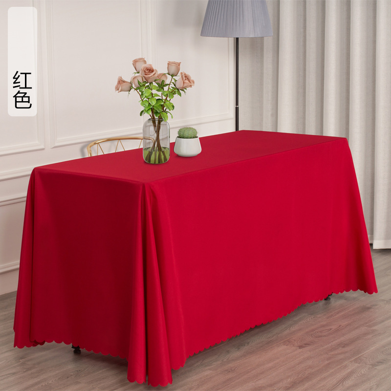 Conference Room Tablecloth Solid Color Advertising Campaign Business Hotel Exhibition Long Table White Dining Tablecloth Rectangular Tablecloth