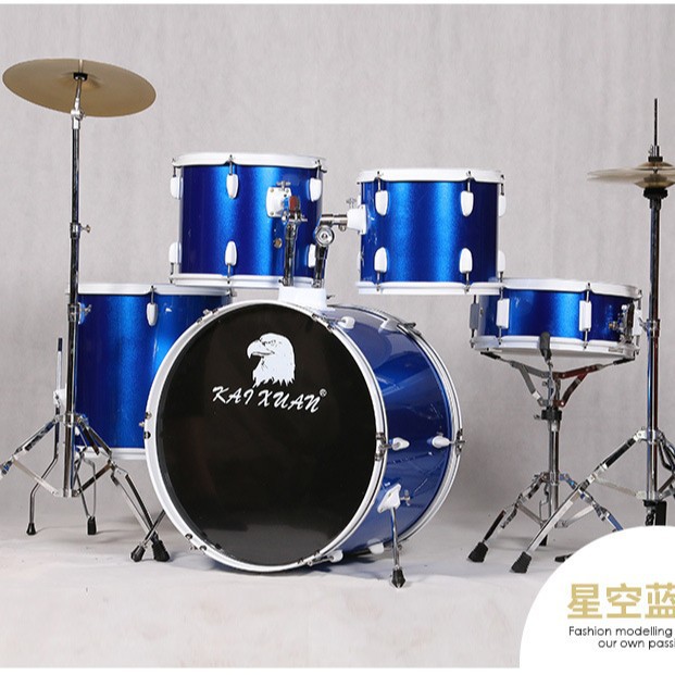 Drum Set for Adults, Professional Grade Examination, Kidsren's Jazz Drum, 5 Drums, 4/3 Cymbals, Beginners' Entry-Level Home Practice