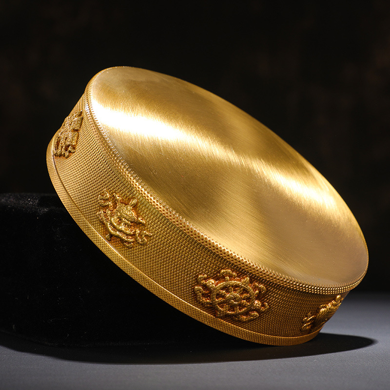 Brass Mandala Tray for Mandala Design, Xizang Style Small Mandala Tray, 10cm