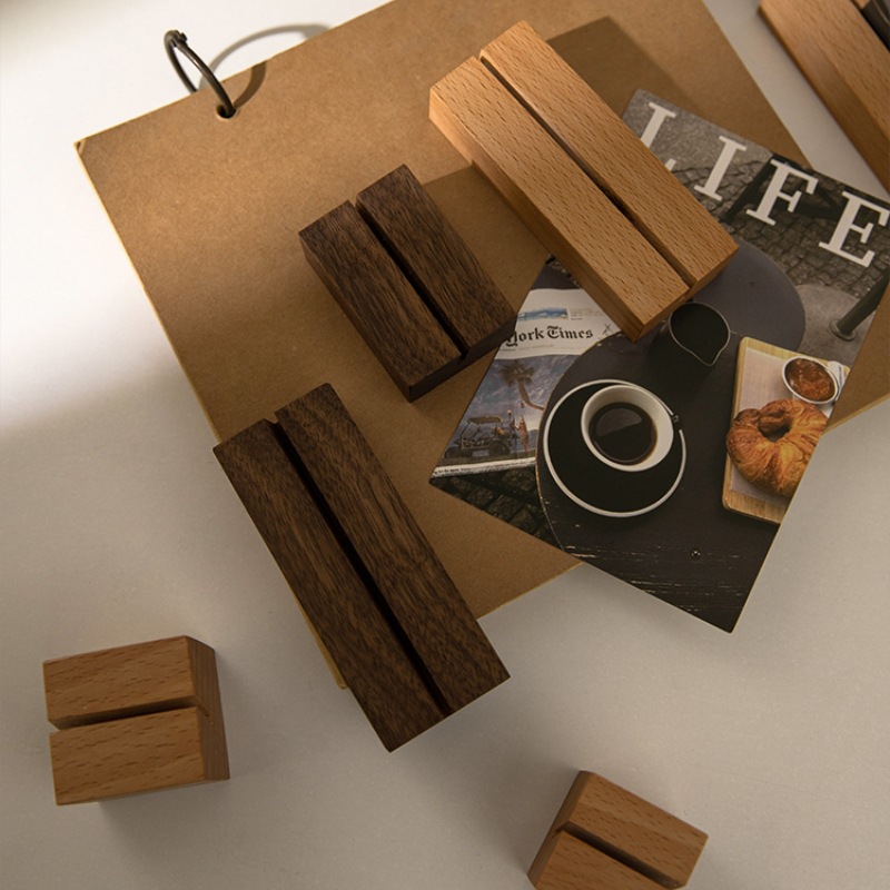 in stock walnut desk calendar base desktop postcard business card solid wood base wholesale note base can print logo